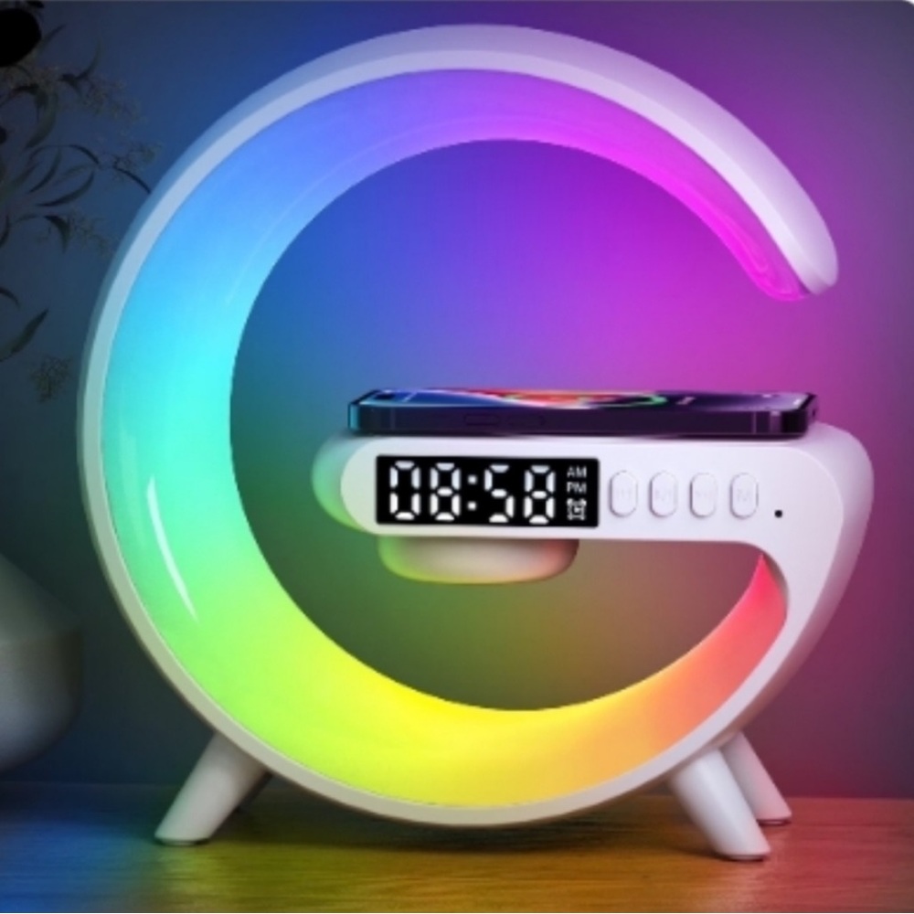 Vikefon Moon-Shaped LED Alarm Clock and phone charger NWT